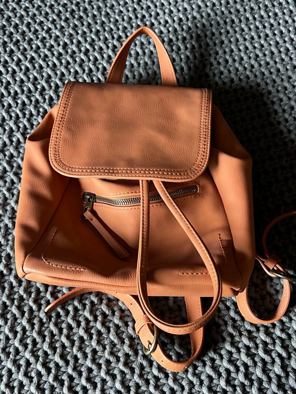 Universal Thread Small Leather Backpack in Cognac